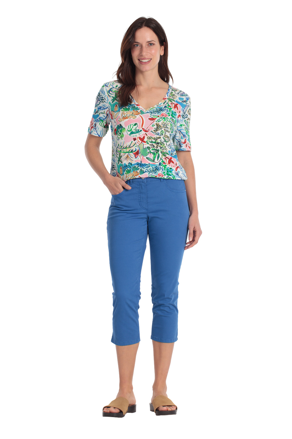 Женский Gerry Weber Футболка из хлопка с принтом (цвет ), артикул N61768 | Фото 3