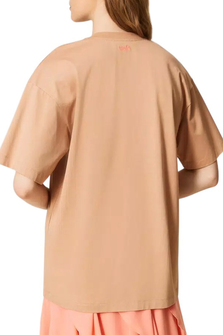 Женский TWINSET Milano Футболка MYFO из хлопка (цвет ), артикул 261AQ2010 | Фото 4