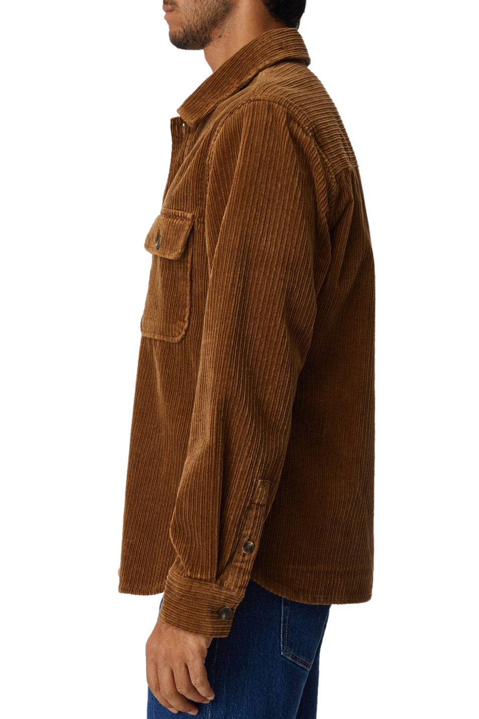 Мужской Mango Man Вельветовая рубашка BAKU стандартного кроя с карманами (цвет ), артикул 37005926 | Фото 4