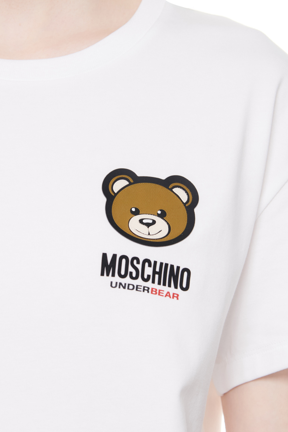 Женский Moschino Футболка из эластичного хлопка с логотипом (цвет ), артикул A0789-4410 | Фото 5