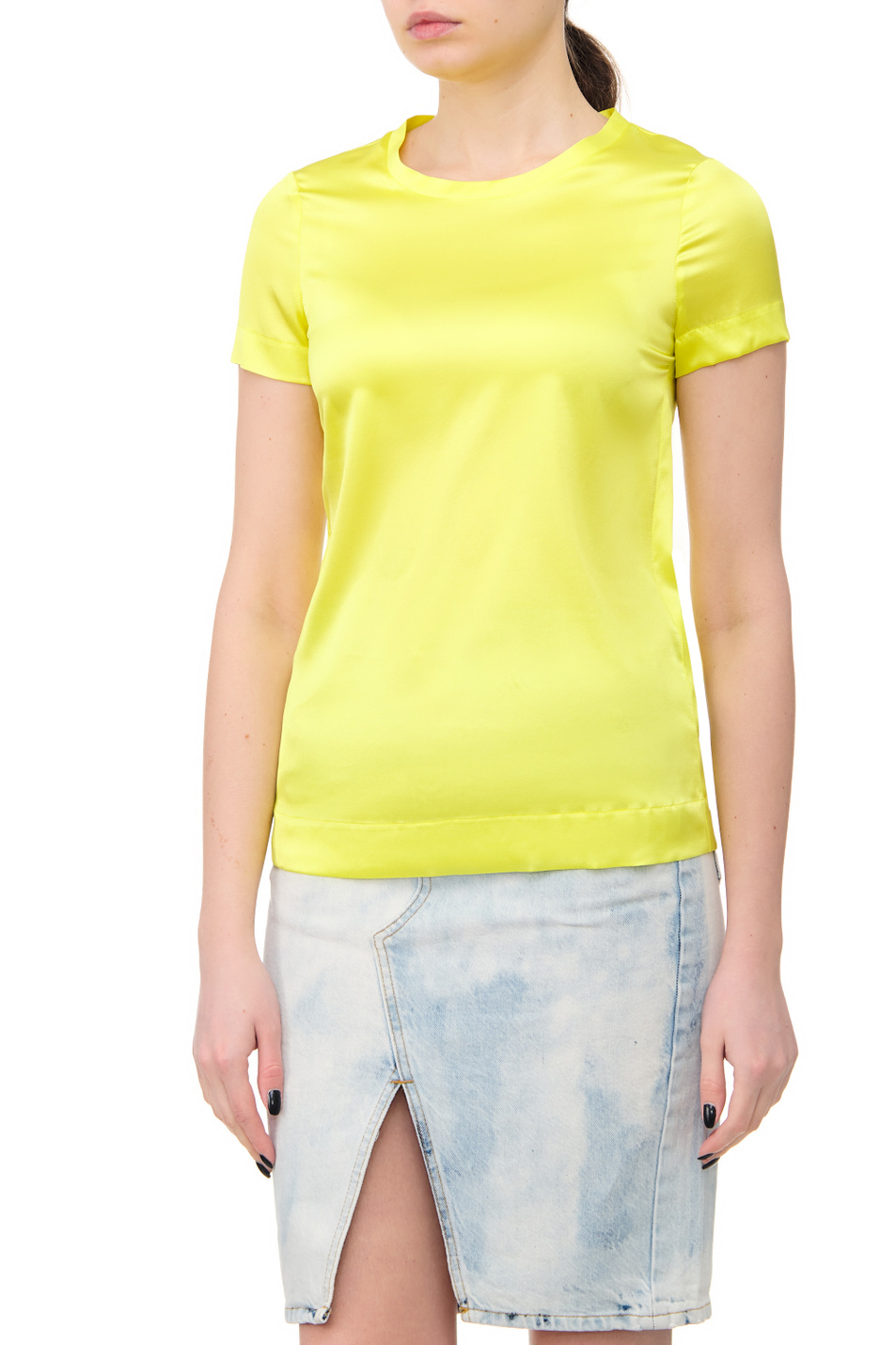 Женский Liu Jo Шелковая однотонная футболка (цвет ), артикул CA2189T8827 | Фото 4