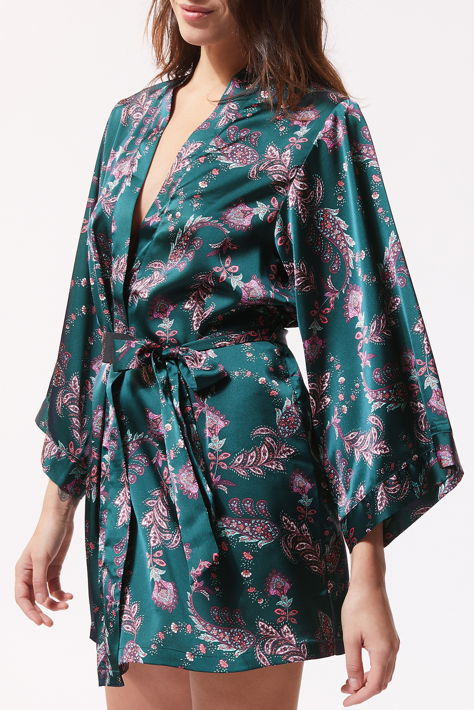 Etam Атласный халат-кимоно YLANG с принтом (цвет ), артикул 6524492 | Фото 3