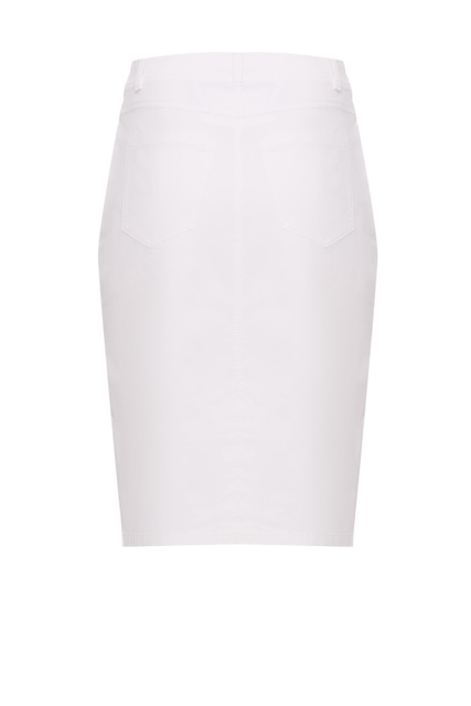 Джинсовая юбка-карандаш|Основной цвет:Белый|Артикул:811023-66262 | Фото 2