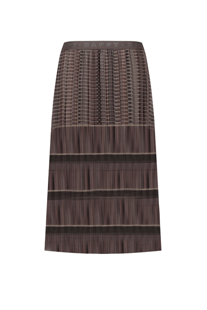 Плиссированная юбка с принтом|Основной цвет:Коричневый|Артикул:111004-26313 | Фото 1