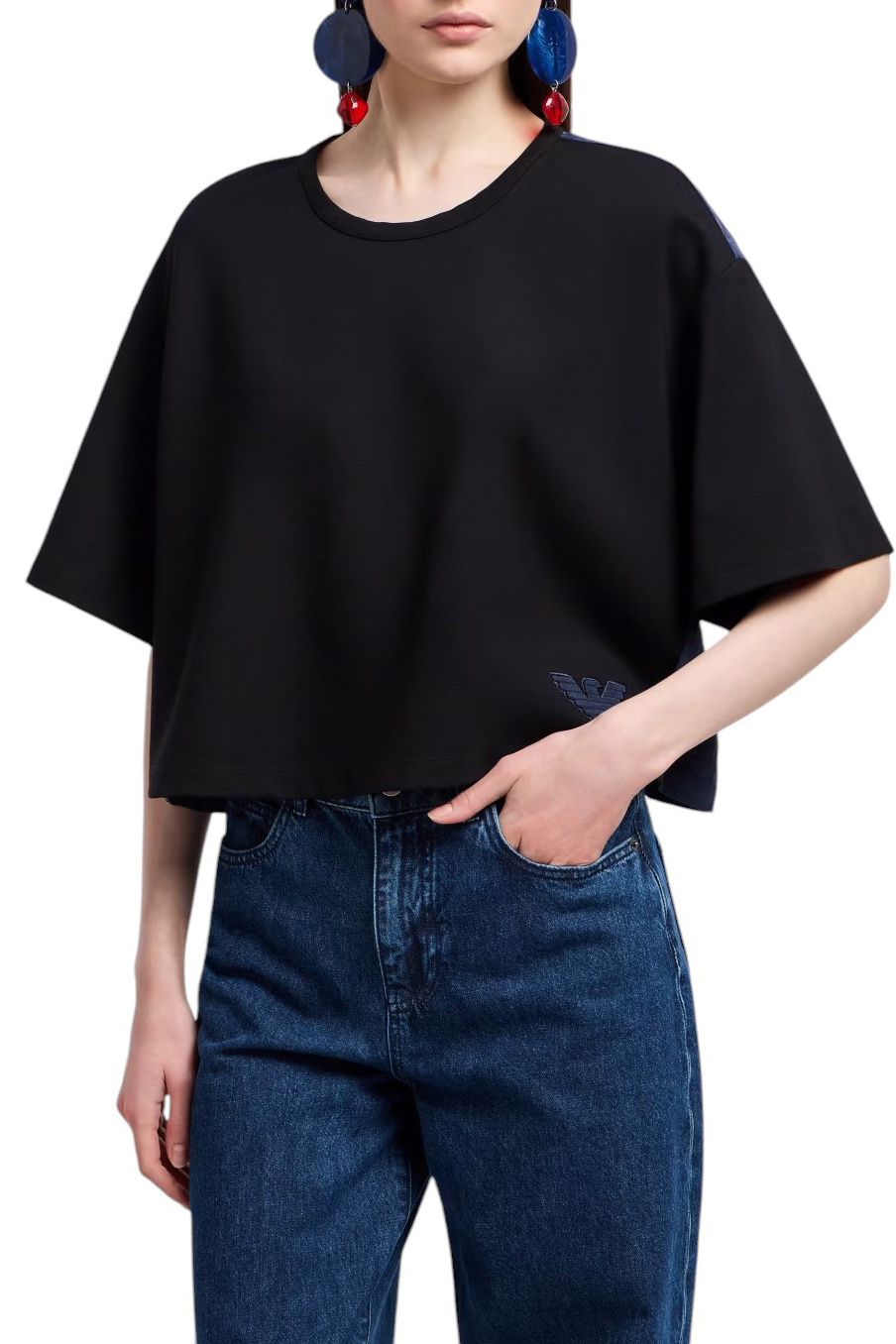 Женский Emporio Armani Футболка с логотипом (цвет ), артикул EW000488-AF12911 | Фото 3