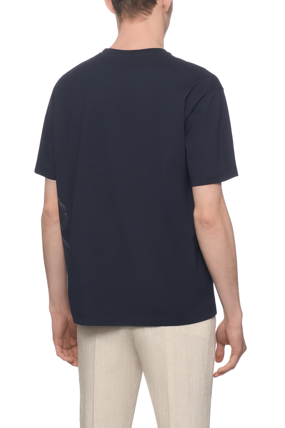 Футболка из натурального хлопка с принтом|Основной цвет:Синий Мужской Corneliani Футболка из натурального хлопка с принтом (цвет ), артикул 27G581-2725037 | Фото 5