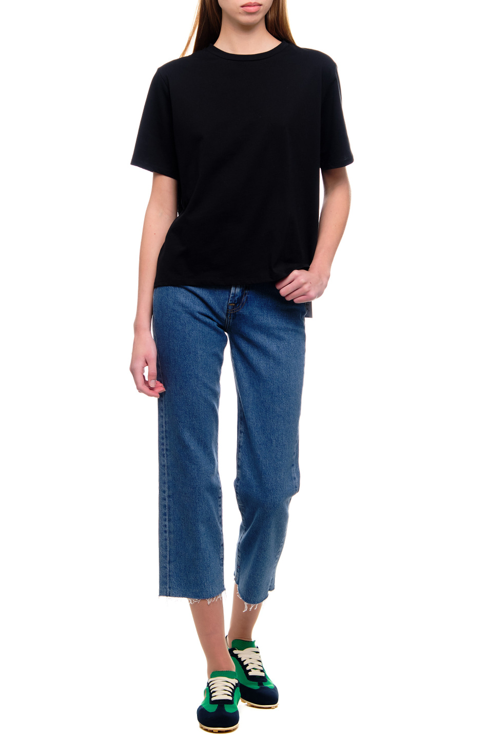 Женский 7 for all Mankind Футболка из натурального хлопка с вырезом на спинке (цвет ), артикул JSCL9700BL | Фото 3