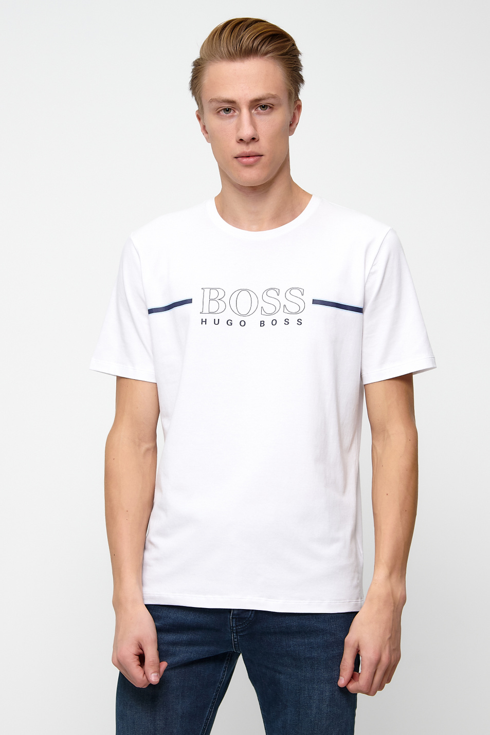 Мужской BOSS Футболка из эластичного хлопка (цвет ), артикул 50437016 | Фото 3