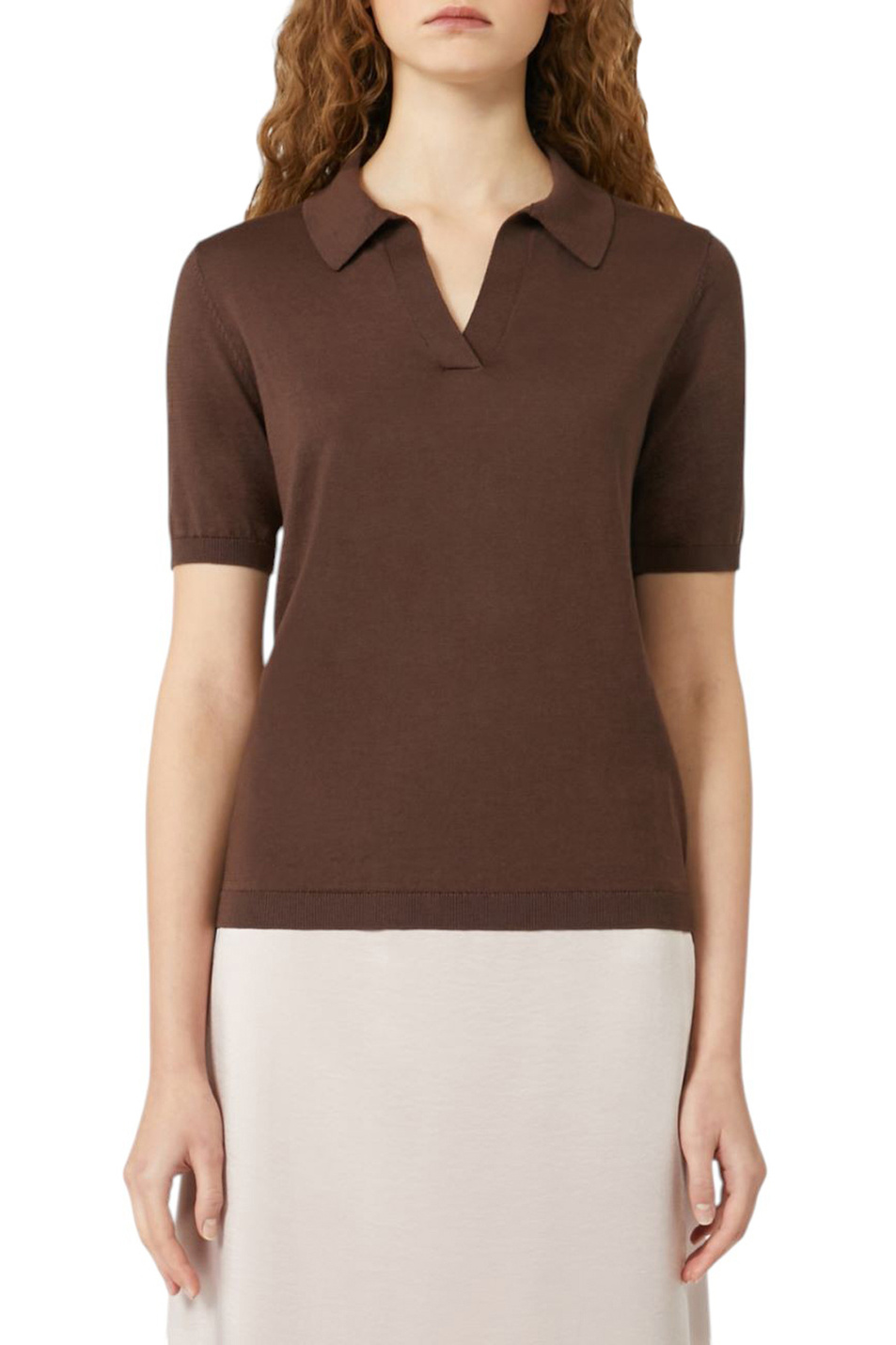 Женский Weekend Max Mara Джемпер поло RONCOLO из шелка и хлопка (цвет ), артикул 2525366071 | Фото 3