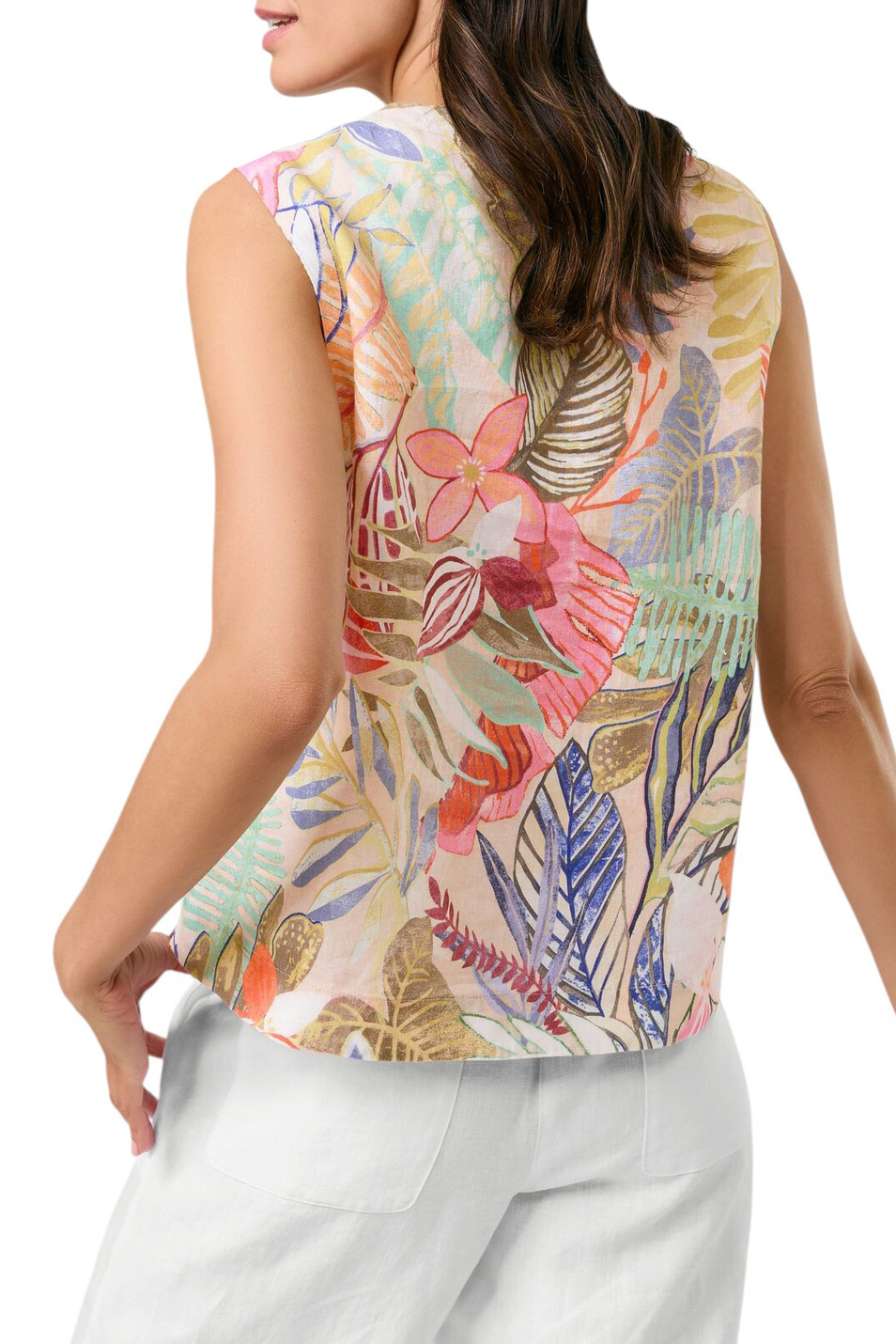 Женский Gerry Weber Топ из льна с принтом (цвет ), артикул 560061-31476 | Фото 4