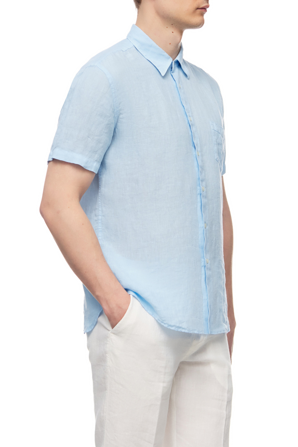 Мужской 120% Lino Рубашка из чистого льна (цвет ), артикул V0M13680000115000 | Фото 3