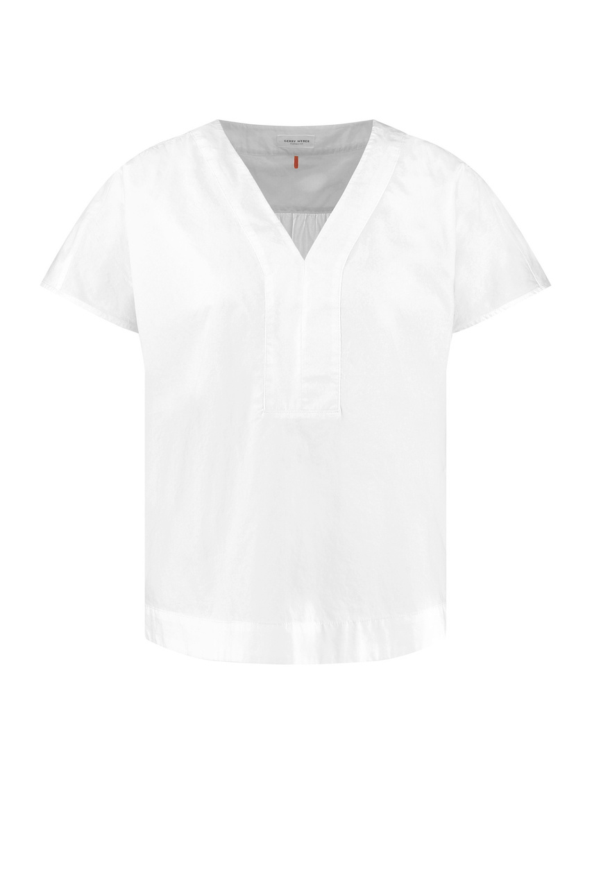 Блузка из натурального хлопка|Основной цвет:Белый|Артикул:160037-31434 | Фото 1