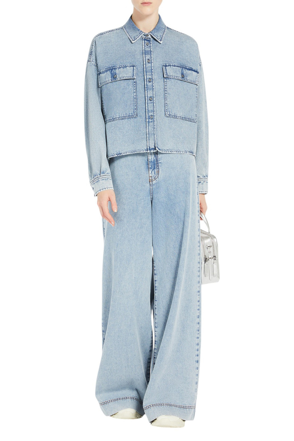 Женский Weekend Max Mara Рубашка джинсовая ZEMIRA из хлопка (цвет ), артикул 2515111151 | Фото 2