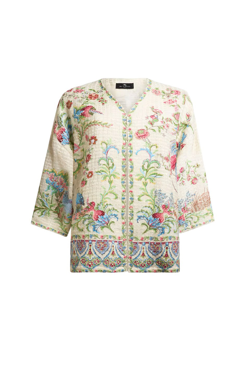 Блузка из смесового хлопка с принтом|Основной цвет:Зеленый Женский Etro Блузка из смесового хлопка с принтом (цвет ), артикул WRCA0024AKH04X0802 | Фото 1