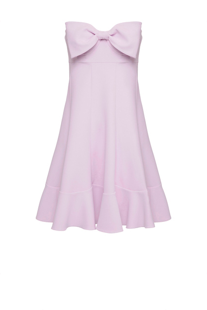 Платье с бантом на лифе и оборкой по подолу|Основной цвет:Лиловый|Артикул:AB10421E2 | Фото 1