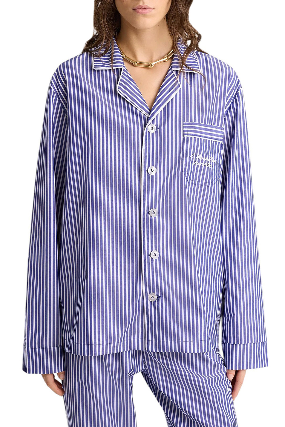 Женский Sporty & Rich Рубашка Faubourg из хлопка (цвет ), артикул SI021517619BL83 | Фото 3