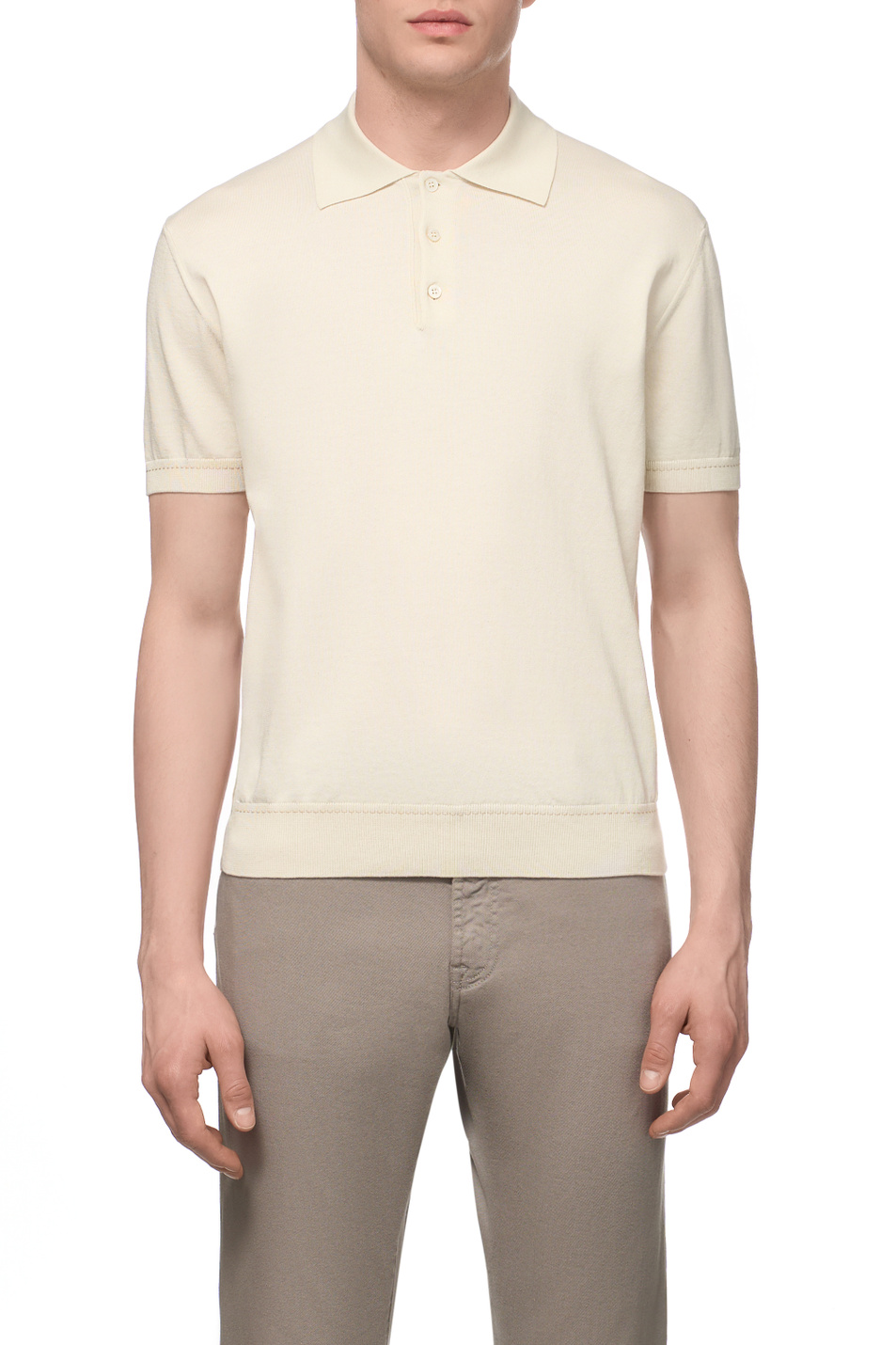 Мужской Canali Поло из хлопка и шелка (цвет ), артикул C0127MK02479 | Фото 4