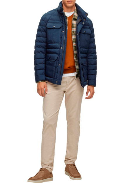Стеганая куртка с накладными карманами|Основной цвет:Синий|Артикул:50476880 | Фото 2
