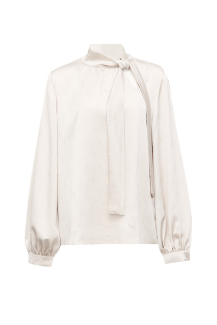 Атласная блуза прямого кроя BALZO с воротником-бантом|Основной цвет:Кремовый|Артикул:1114022 | Фото 1