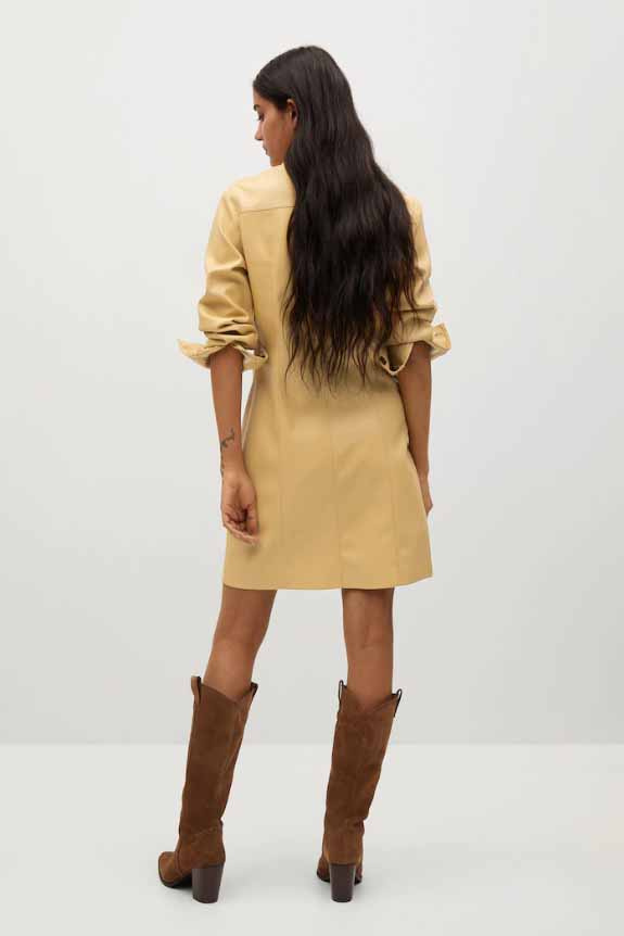 Mango Платье-рубашка NASTIA из искусственной кожи (цвет ), артикул 87093257 | Фото 4
