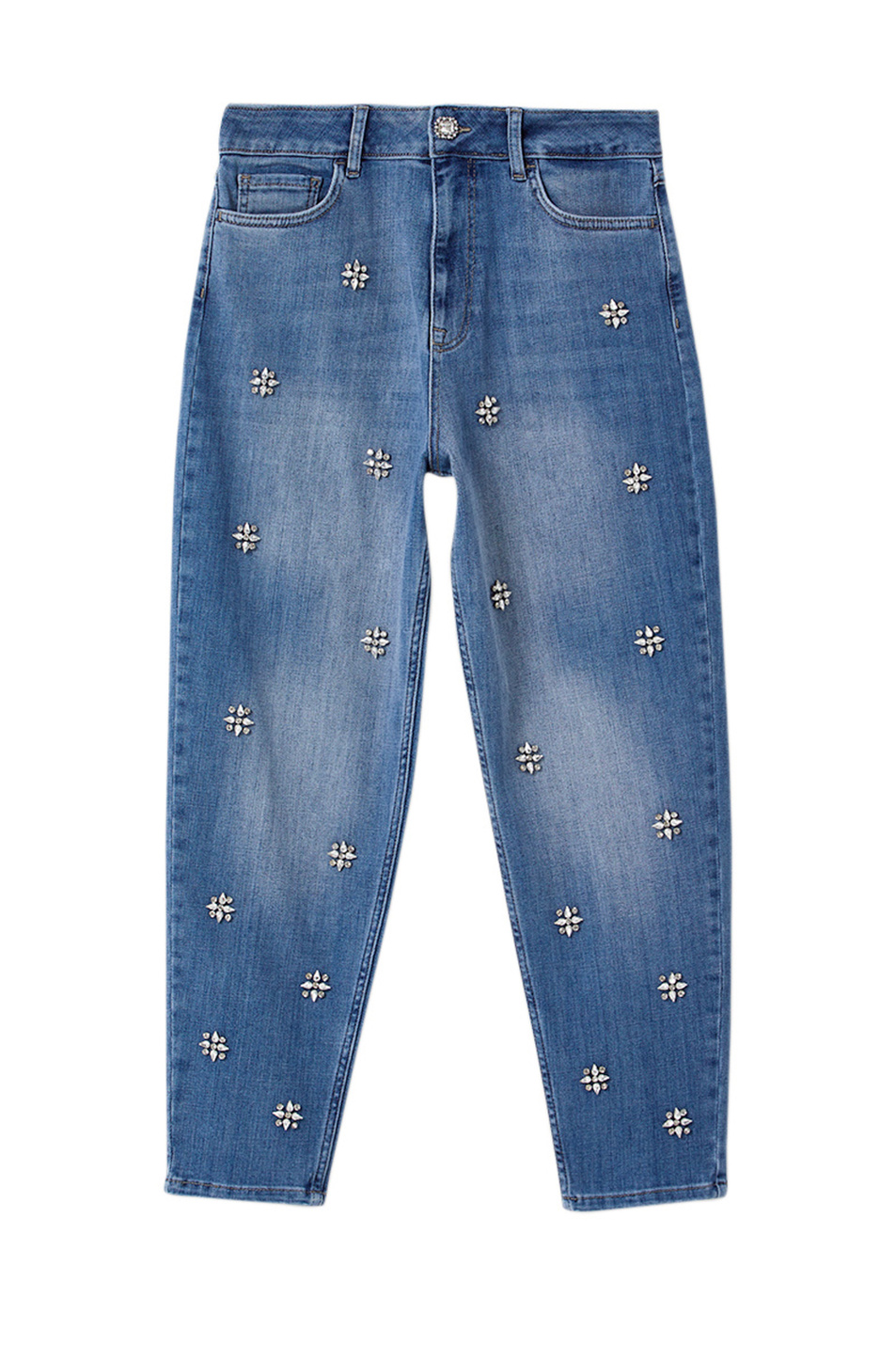 Liu Jo Укороченные джинсы с вышивкой стразами (цвет ), артикул CA1169D4559 | Фото 1