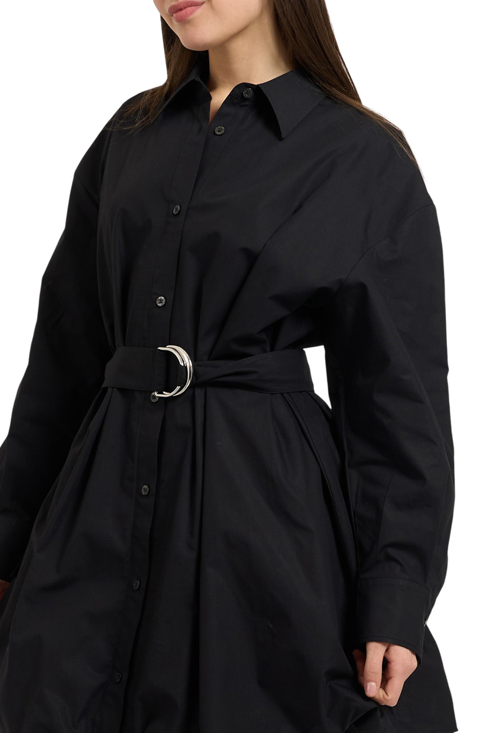 Женский HUGO Платье-рубашка Kumira из хлопка с поясом (цвет ), артикул 50553554 | Фото 4