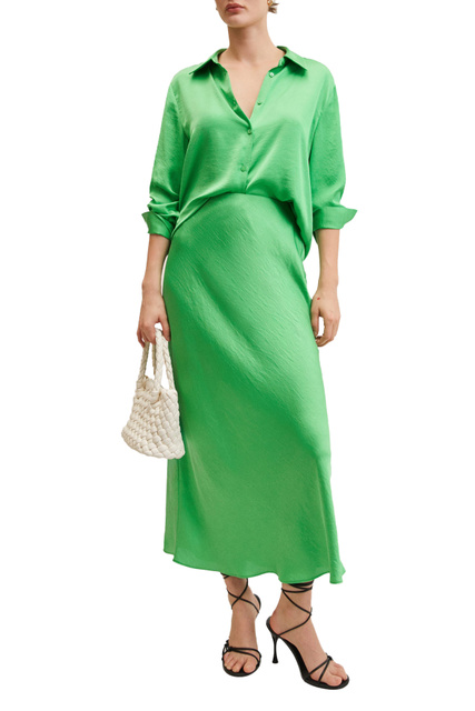 Атласная юбка MIA|Основной цвет:Зеленый|Артикул:27077879 | Фото 2