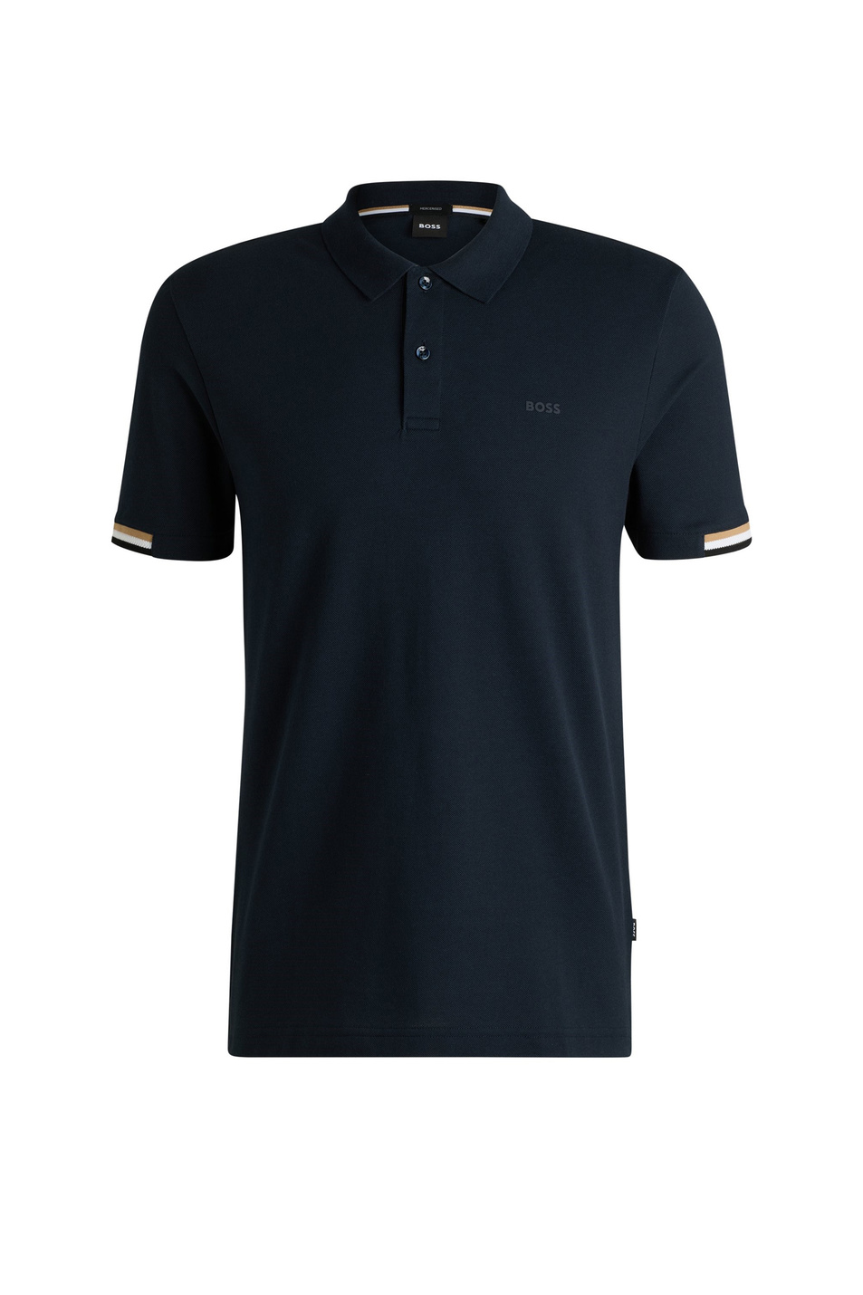 Поло из натурального хлопка с логотипом|Основной цвет:Синий Мужской BOSS Поло из натурального хлопка с логотипом (цвет ), артикул 50467113 | Фото 1