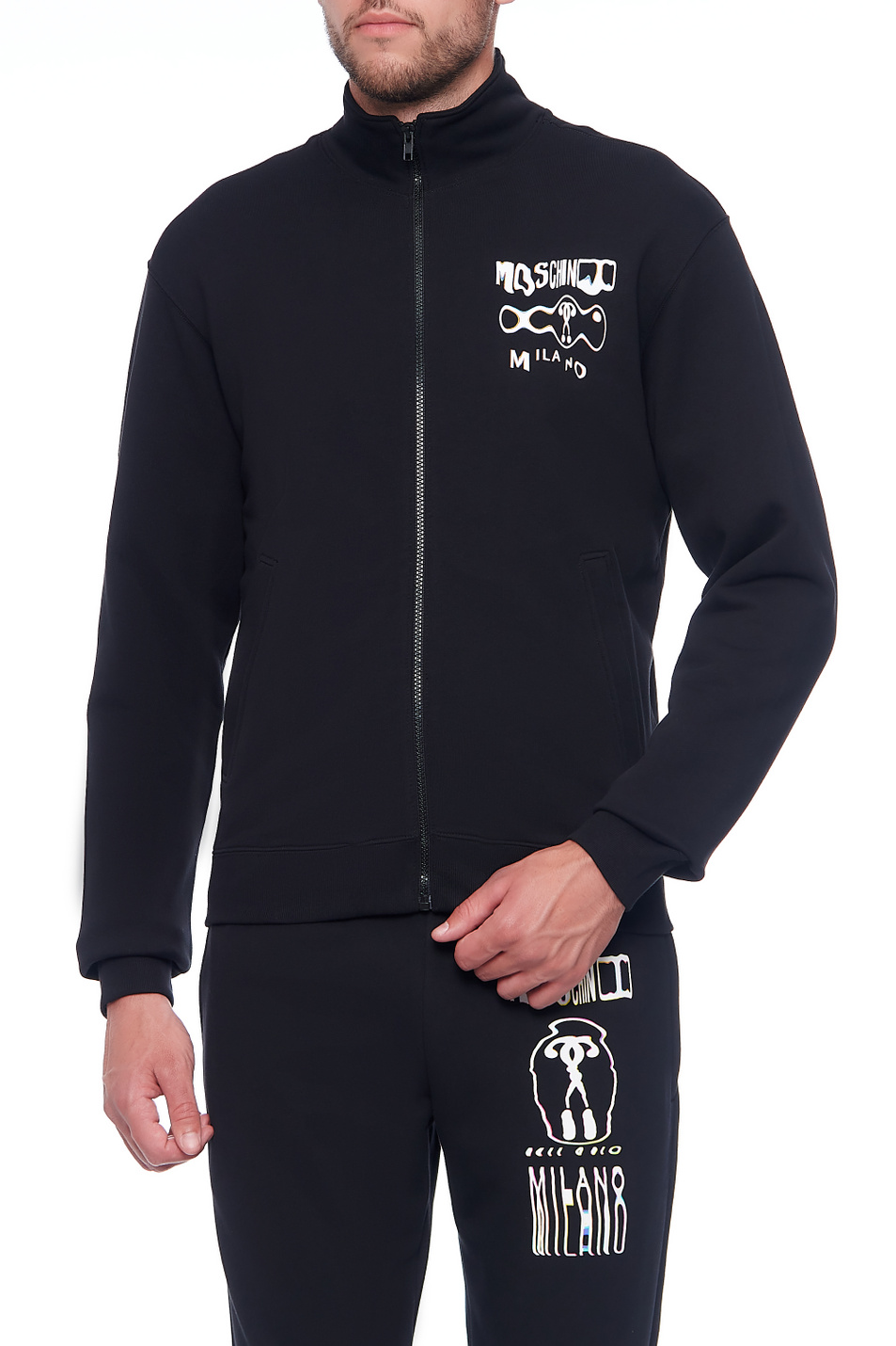 Мужской Moschino Толстовка из натурального хлопка на молнии (цвет ), артикул J1712-7027 | Фото 3