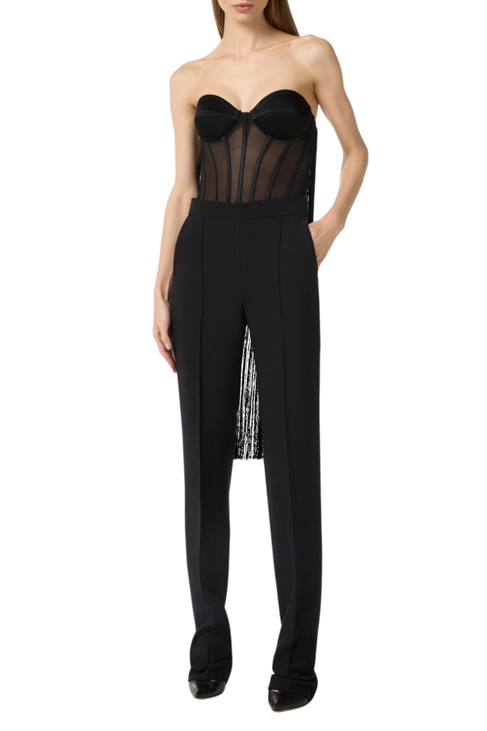 Женский Elisabetta Franchi Топ- бюстье с бахромой (цвет ), артикул TO06563E2 | Фото 2