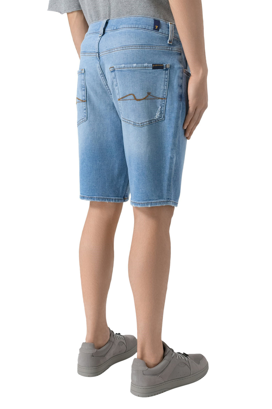 Мужской 7 for all Mankind Шорты джинсовые из эластичного хлопка (цвет ), артикул 7T106A50 | Фото 4