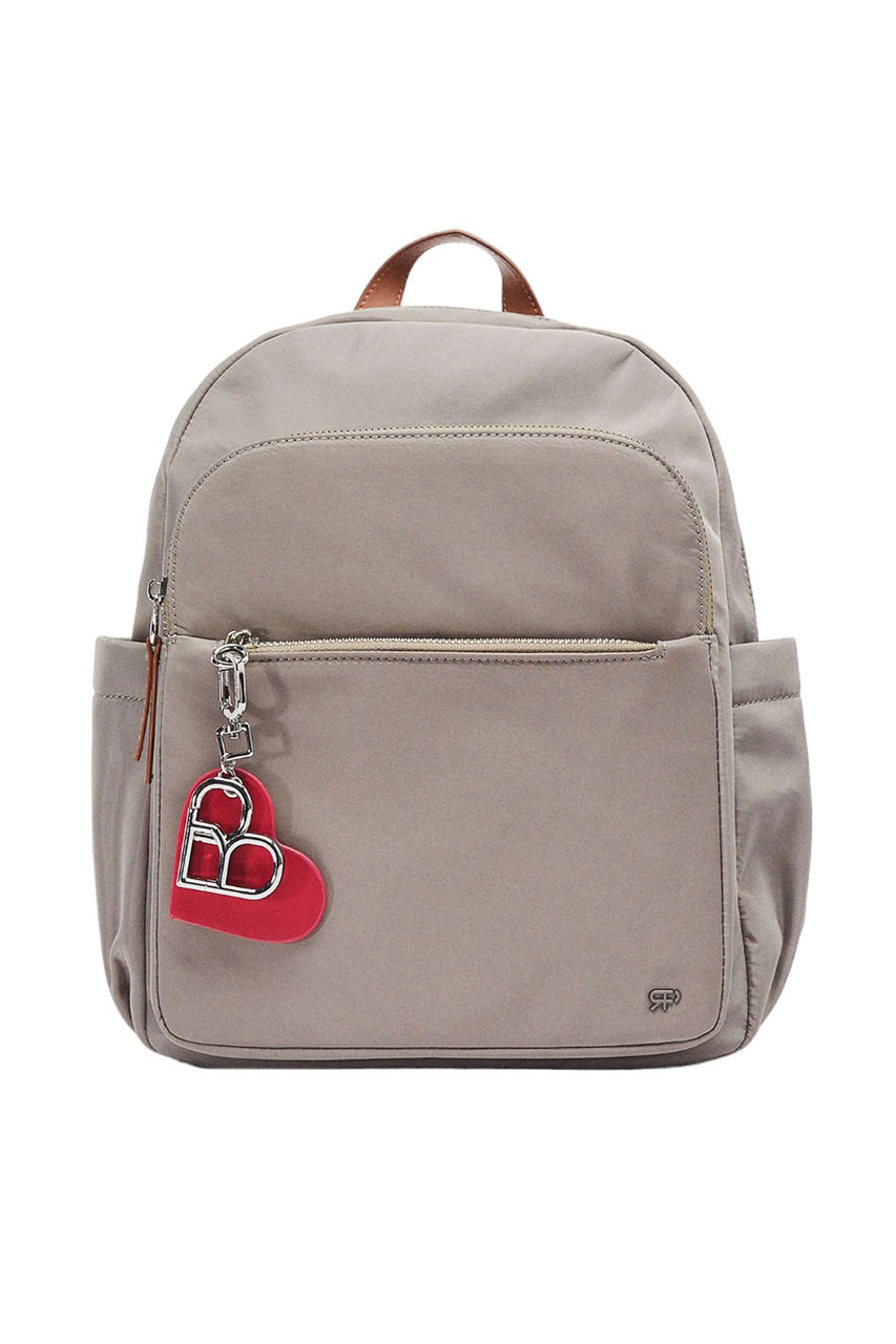 Рюкзак с подвеской в виде сердца|Основной цвет:Серый|Артикул:216356 | Фото 1