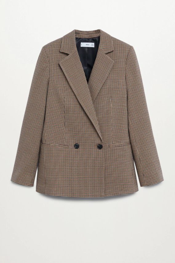 Пиджак CHARLOTT в клетку|Основной цвет:Коричневый Женский Mango Пиджак CHARLOTT в клетку (цвет ), артикул 87050564 | Фото 1