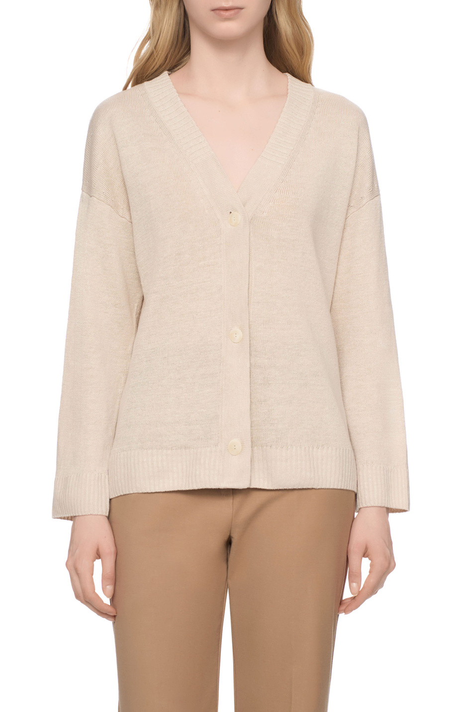 Женский Max Mara Кардиган ALACRE из льна (цвет ), артикул 2516341018 | Фото 4