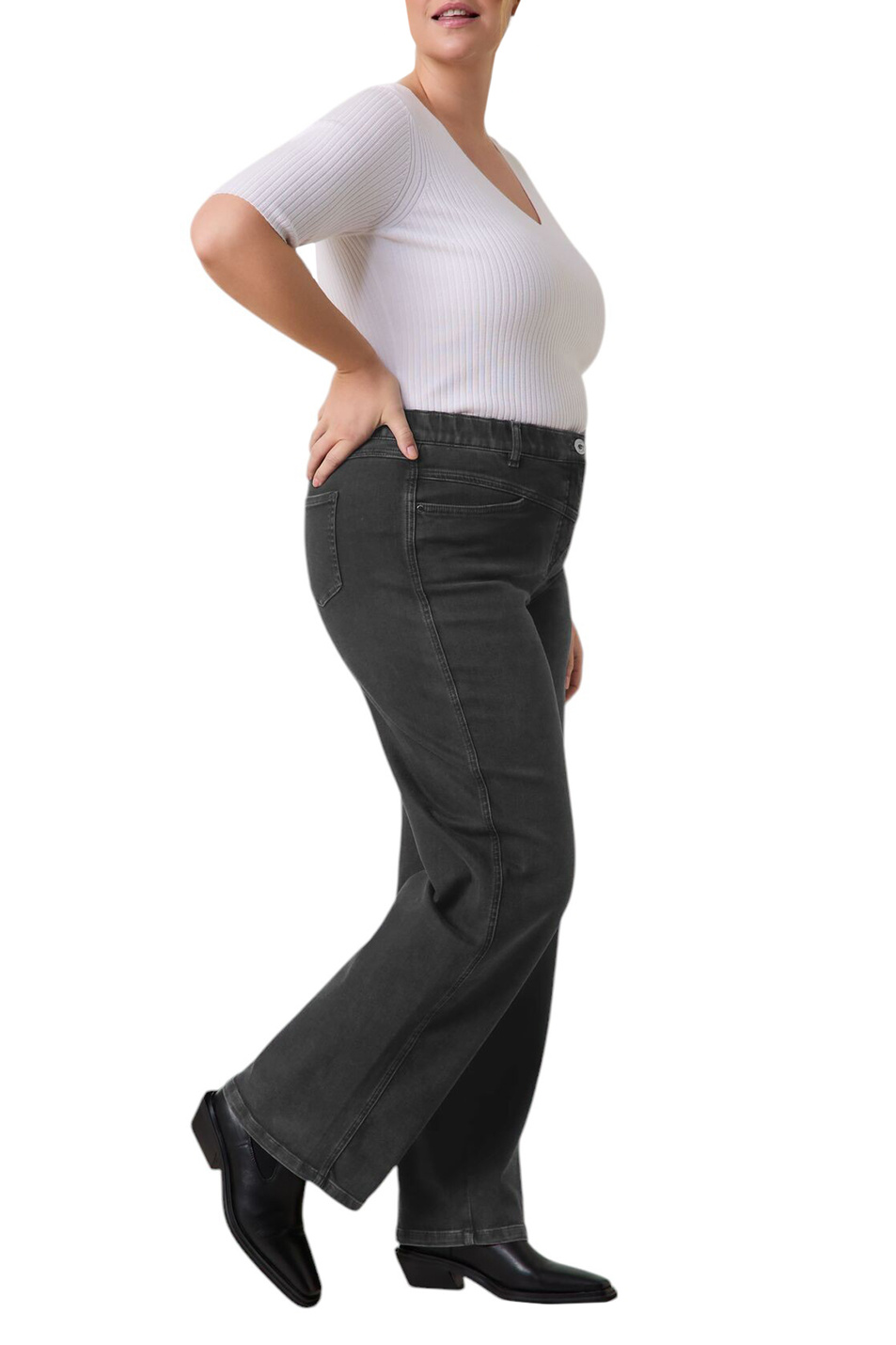 Джинсы широкого кроя|Основной цвет:Черный Женский Samoon Джинсы широкого кроя (цвет ), артикул 620601-21103 | Фото 5