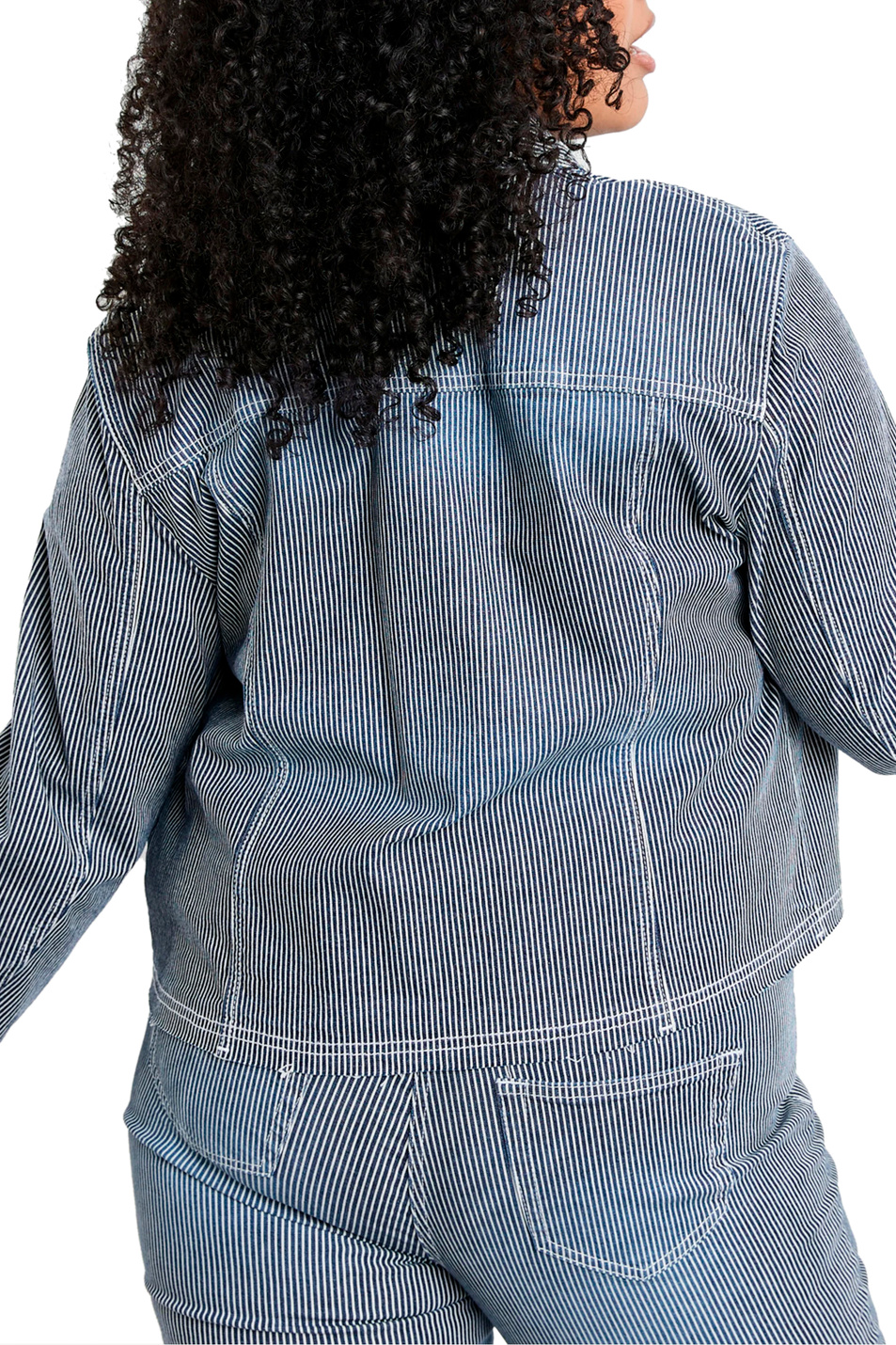 Женский Samoon Полосатая джинсовая куртка (цвет ), артикул 230013-21406 | Фото 5