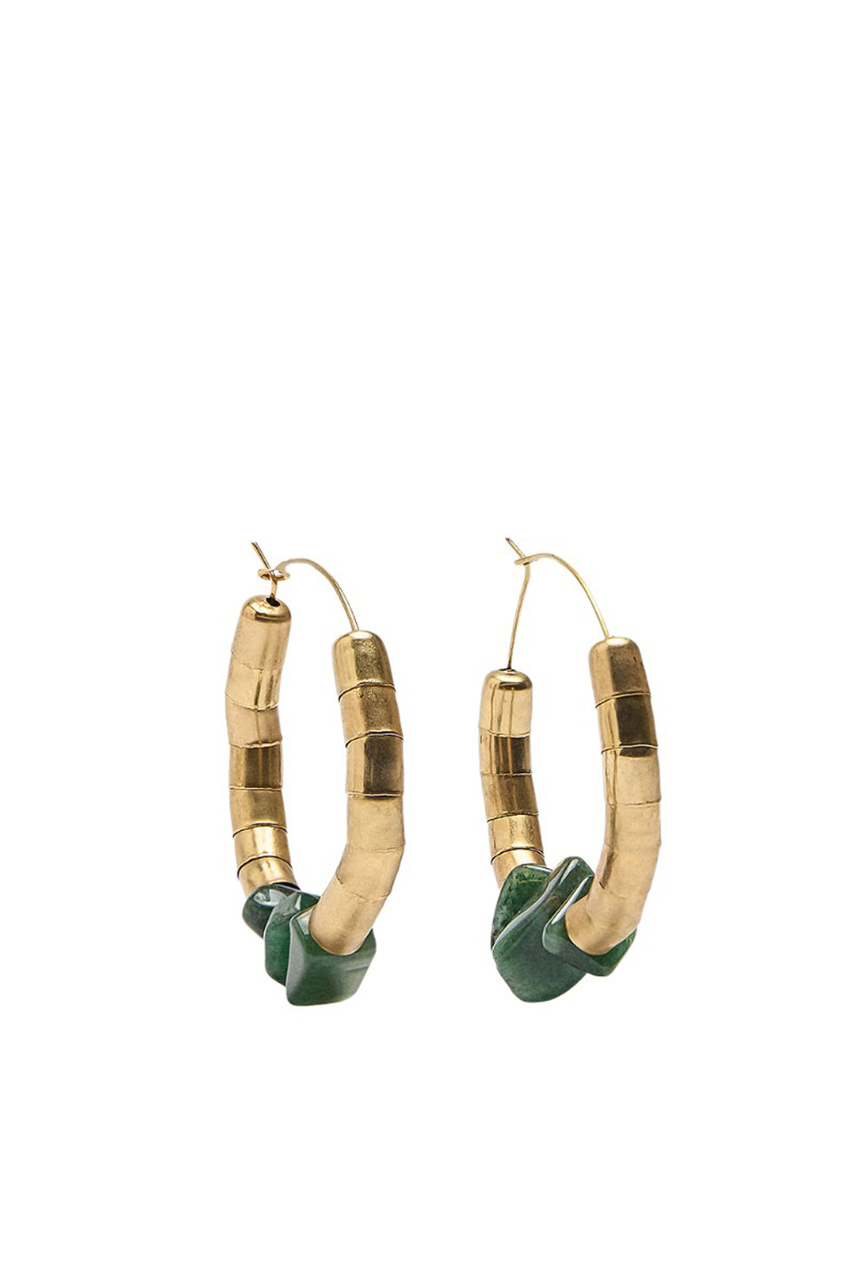 Серьги-кольца с камнями|Основной цвет:Зеленый Женский Parfois Серьги-кольца с камнями (цвет ), артикул 237469 | Фото 1