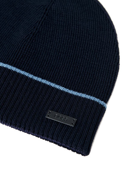 Комплект из натуральной шерсти (шарф, шапка)|Основной цвет:Синий|Артикул:50475937 | Фото 2