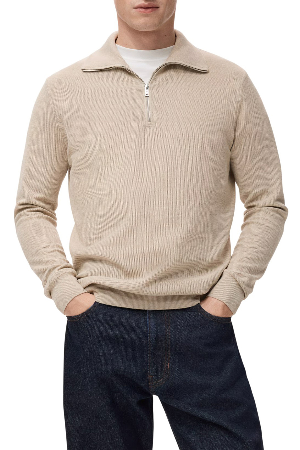 Мужской Mango Man Джемпер TENP с воротником на молнии (цвет ), артикул 27041282 | Фото 3