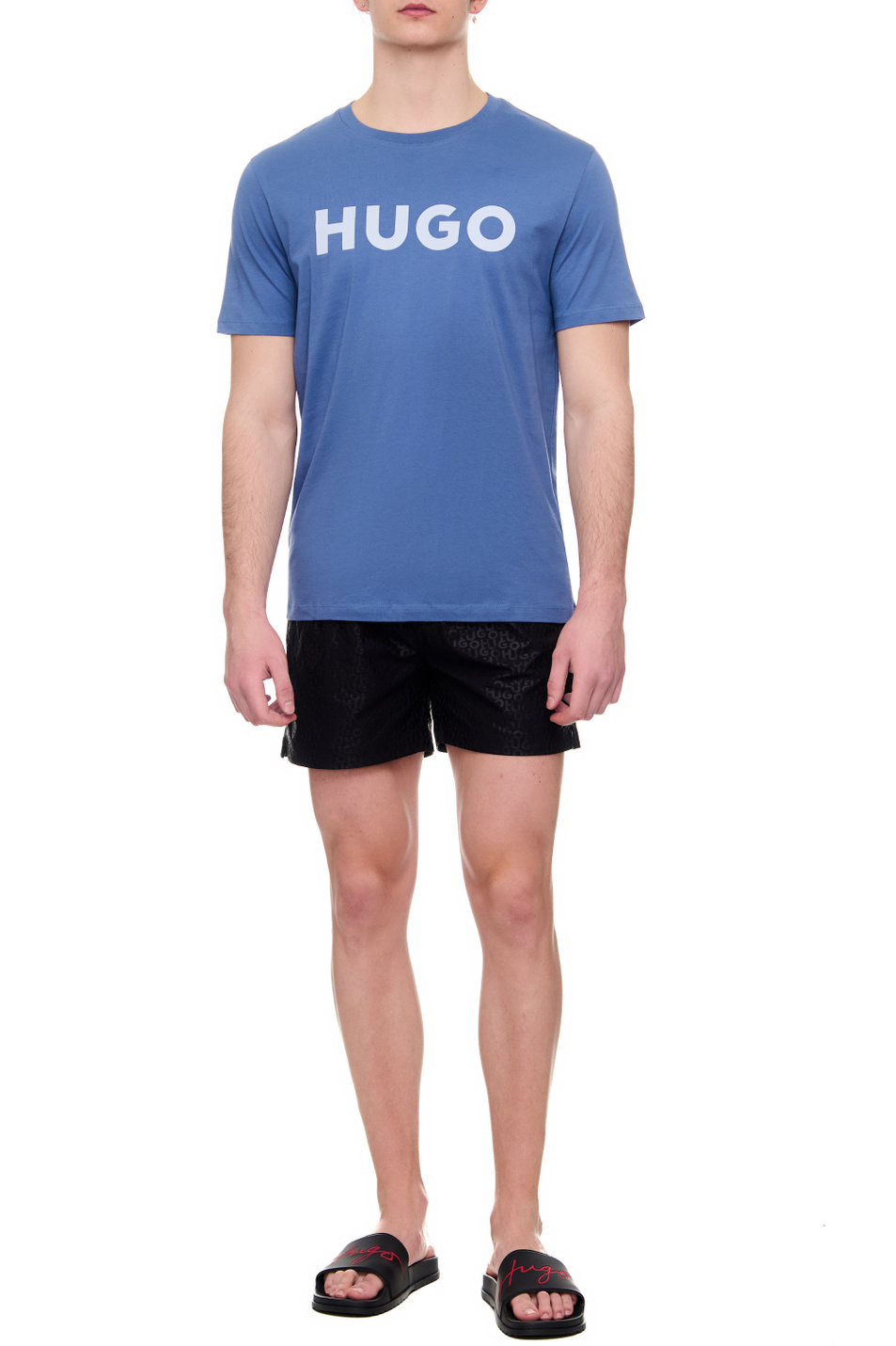 Мужской HUGO Футболка из натурального хлопка с крупным логотипом (цвет ), артикул 50467556 | Фото 2