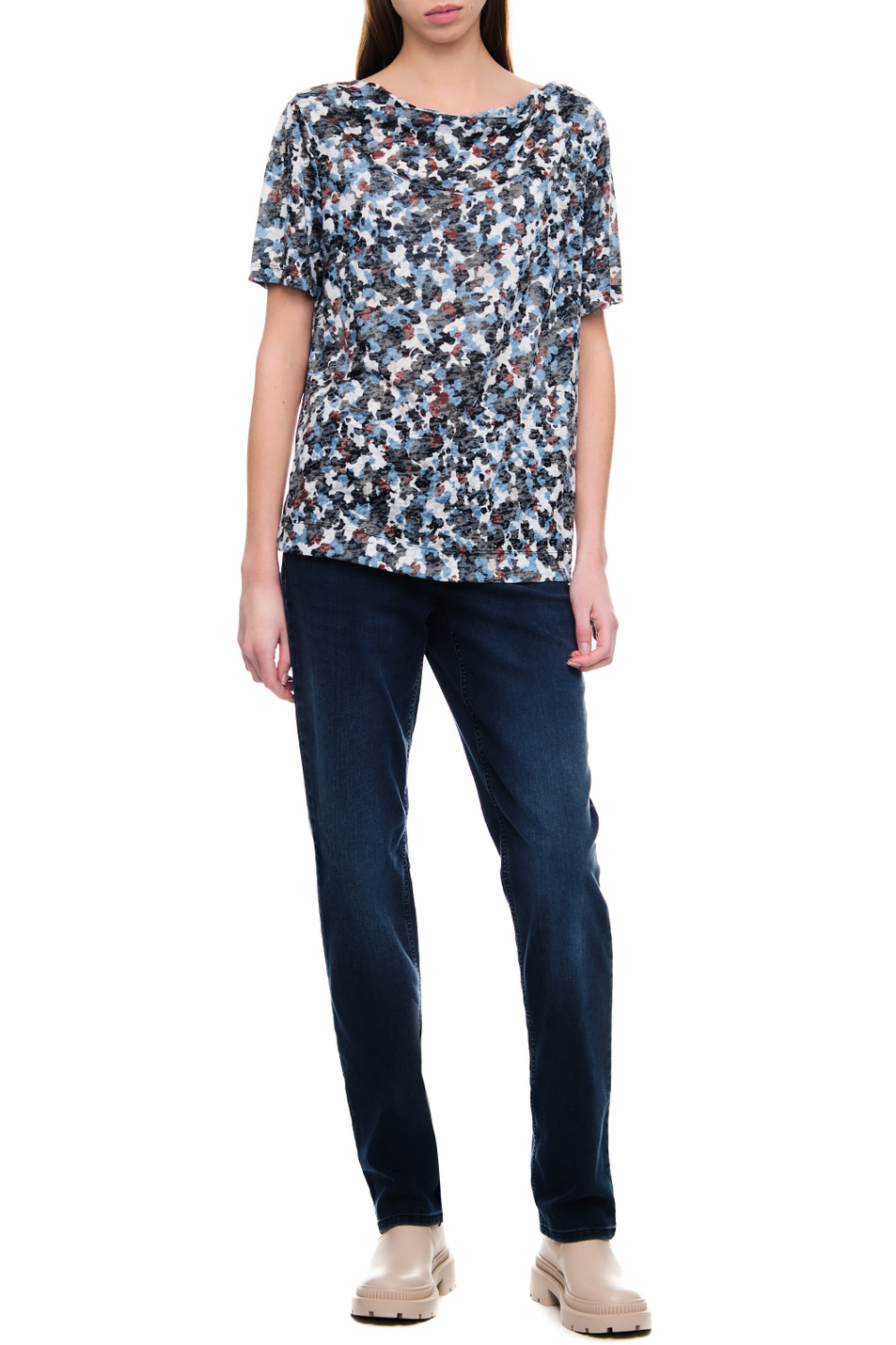 Женский Gerry Weber Джемпер с коротким рукавом и принтом (цвет ), артикул 770009-44030 | Фото 3
