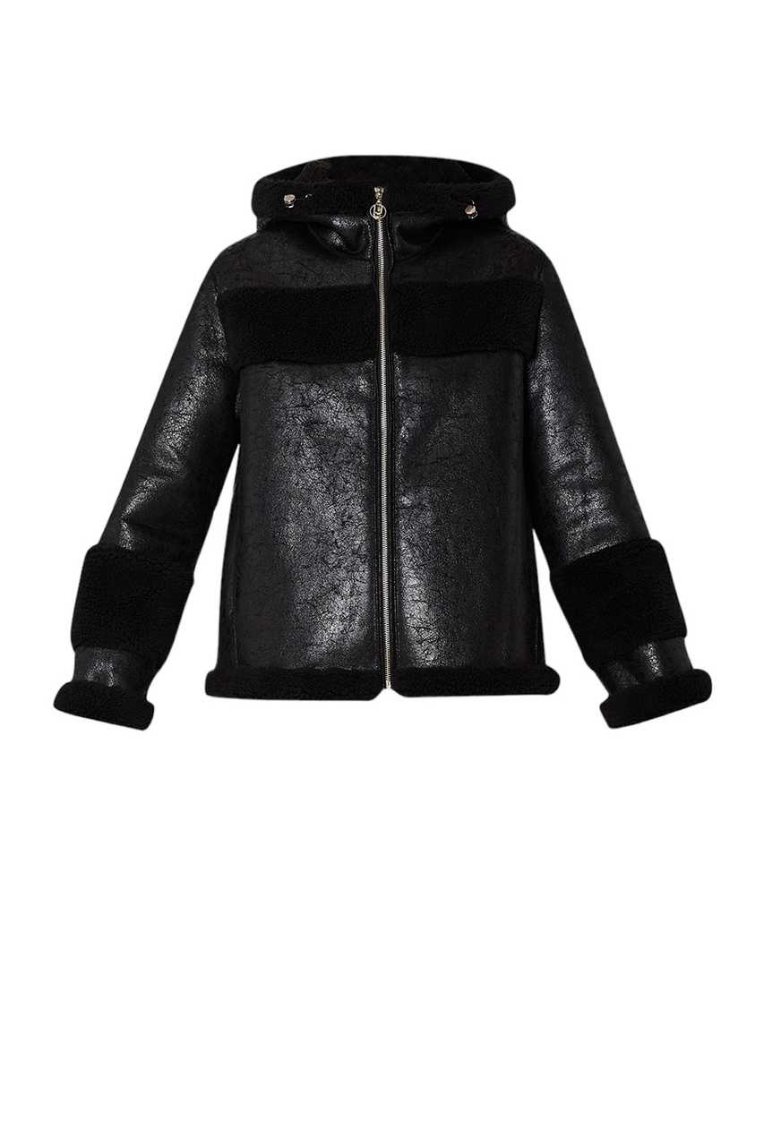 Куртка с отделкой из искусственной овчины|Основной цвет:Черный|Артикул:TF3020E0847 | Фото 1