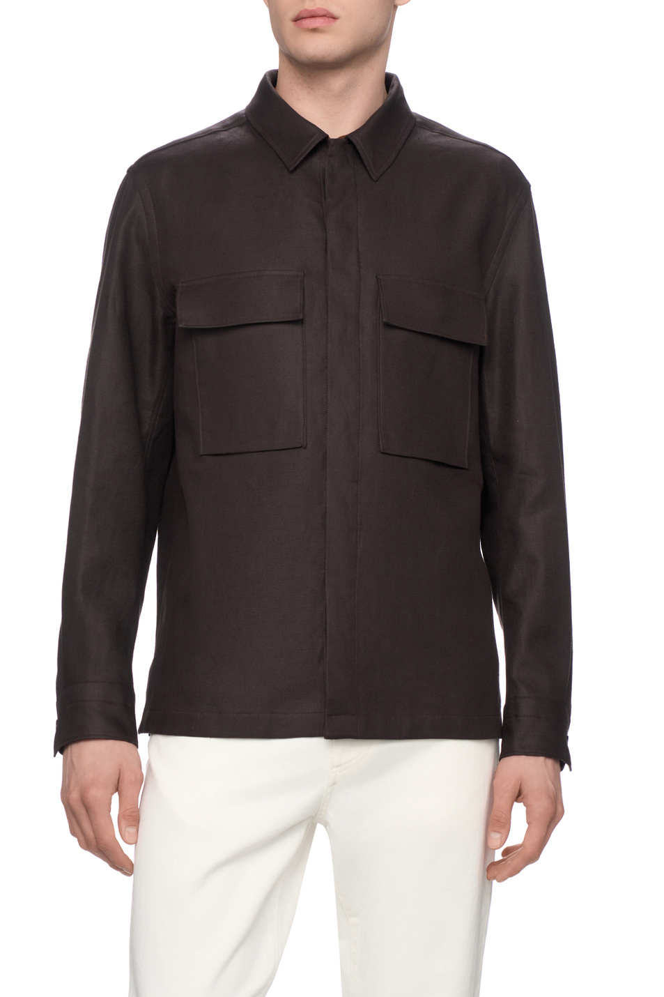 Мужской Zegna Рубашка из льна (цвет ), артикул UFV60A9-SOT10B-M09G | Фото 4