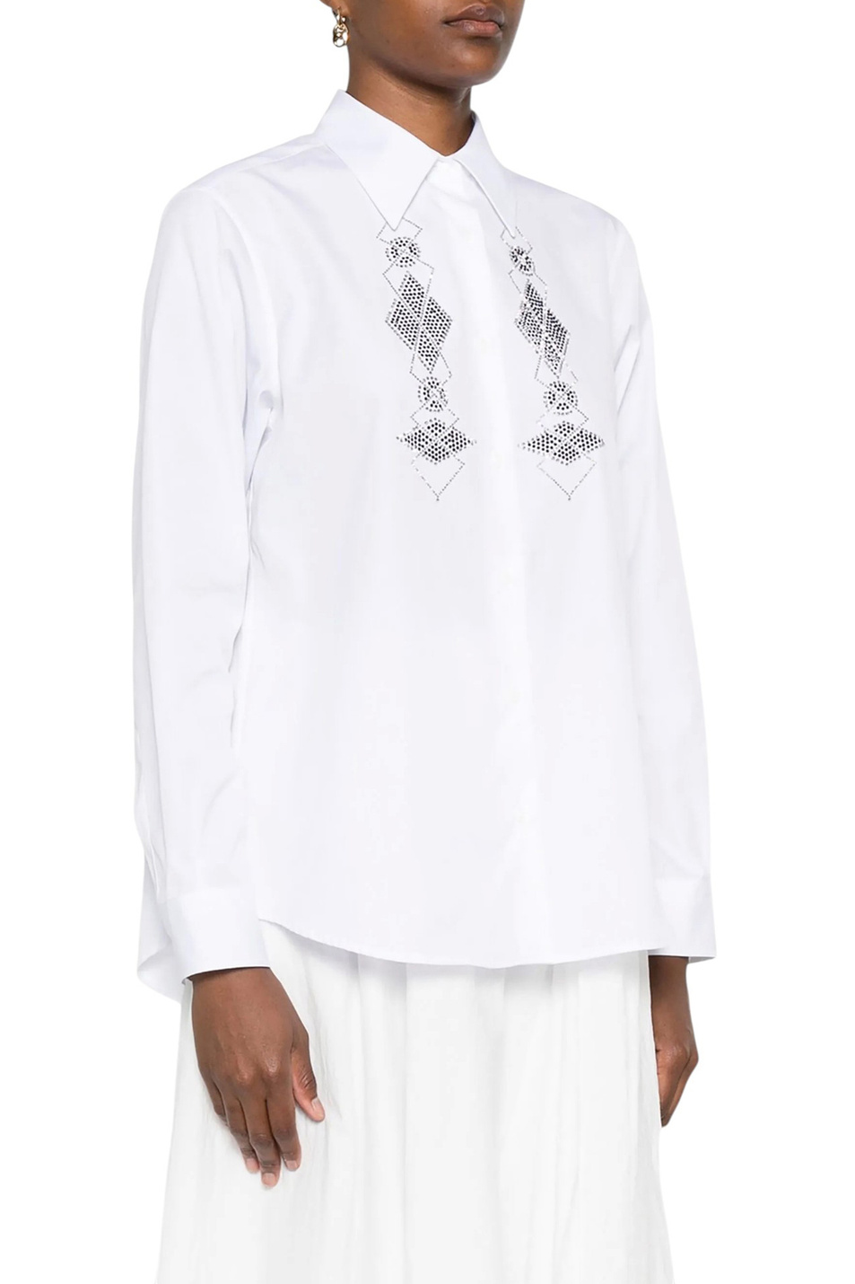 Женский ERMANNO SCERVINO Рубашка со стразами (цвет ), артикул D472K357CTBQP | Фото 4