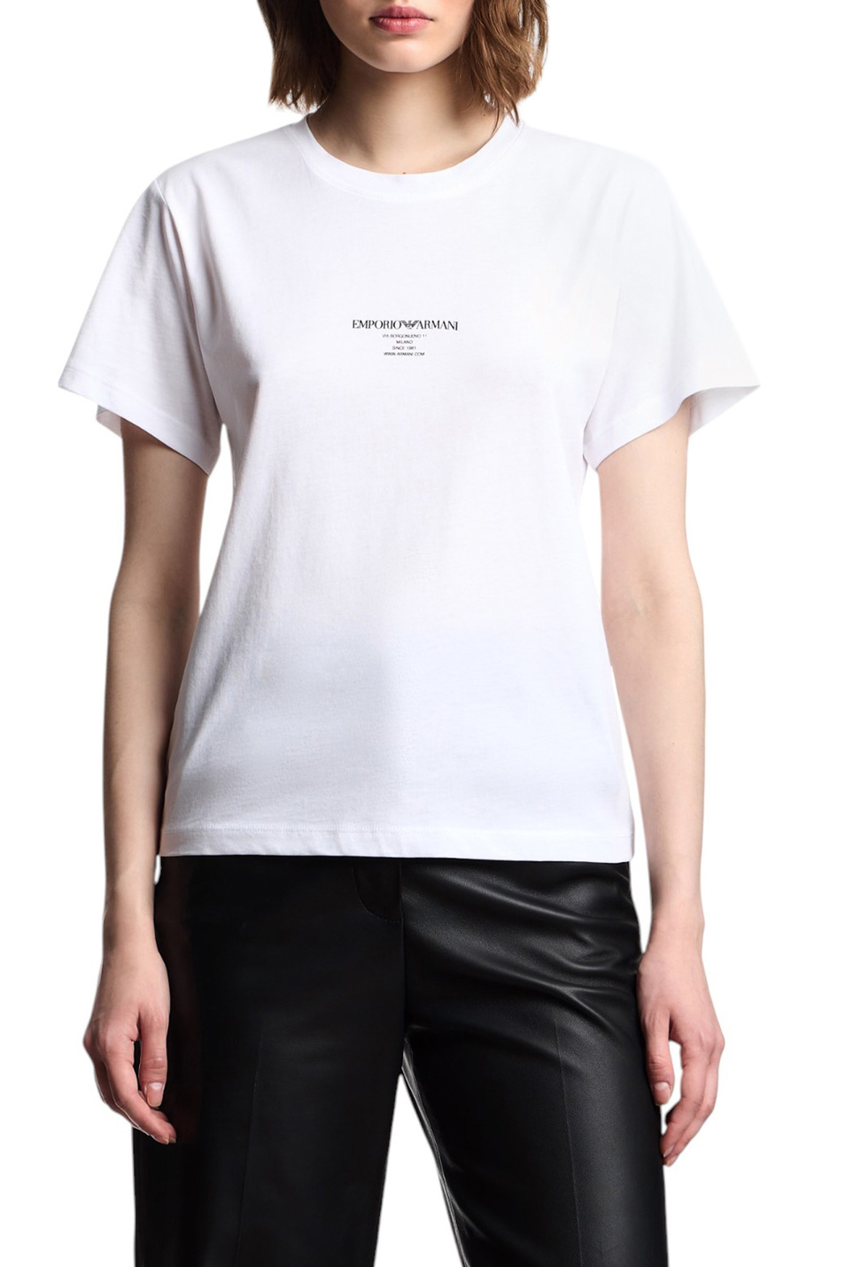 Женский Emporio Armani Футболка из хлопка с принтом (цвет ), артикул EW002837-AF12597 | Фото 3