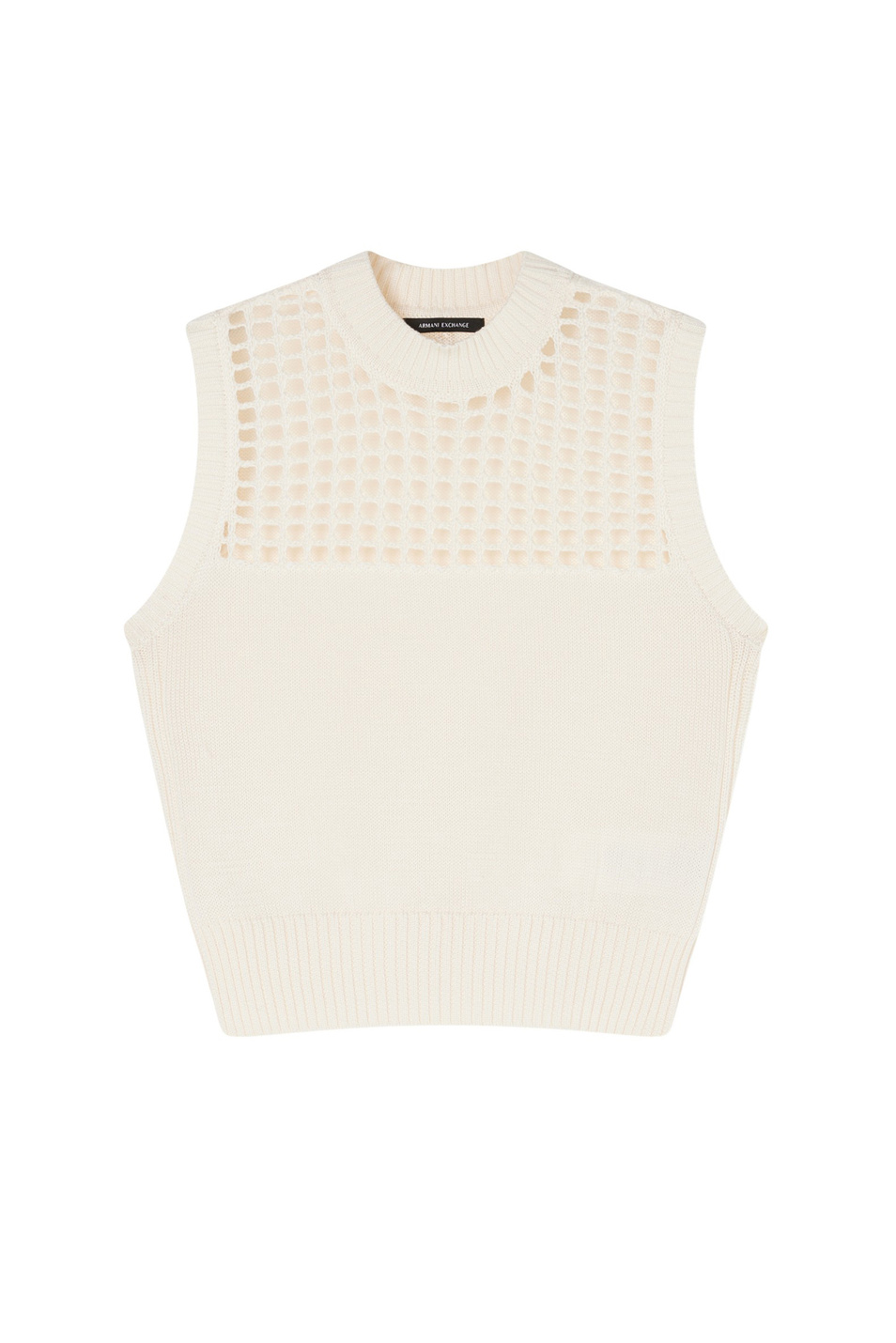 Топ из хлопка|Основной цвет:Кремовый Женский Armani Exchange Топ из хлопка (цвет ), артикул XW001906-AF21574 | Фото 1