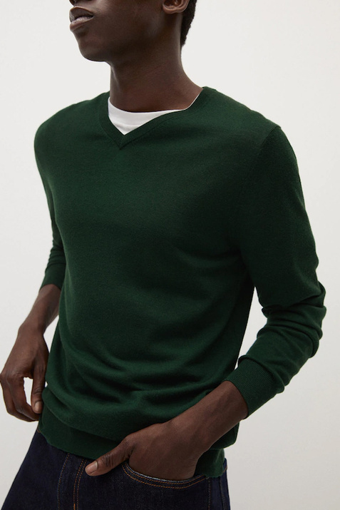 Mango Man Пуловер из натуральной шерсти WILLYV (Зеленый цвет), артикул 77052502 | Фото 6