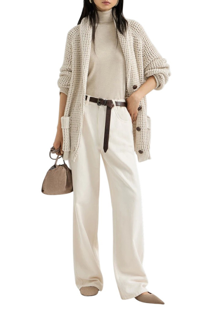 Женский Brunello Cucinelli Джинсы Contemporary из хлопка и льна (цвет ), артикул ML996P4053 | Фото 2