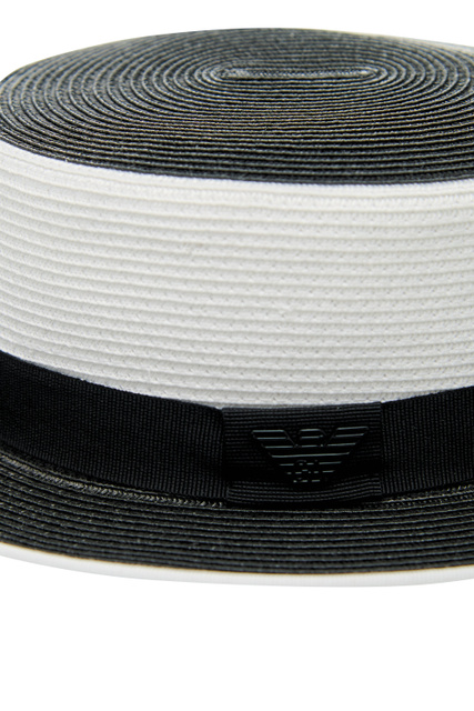 Плетеная шляпа с логотипом|Основной цвет:Белый|Артикул:637339-2R507 | Фото 2