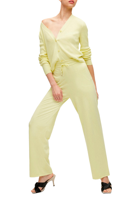 Трикотажные брюки с кулиской на поясе|Основной цвет:Желтый|Артикул:50471650 | Фото 2